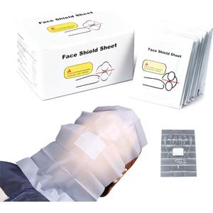 200 Pack CPR Training Face Shields, Individually Wrapped, Latex-Free Disposable Barriers for CPR Manikin Practice, Classroom Instruction and First Aid Training