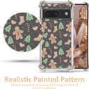 Christmas Phone Case for Google Pixel 8A - Clear Transparent Soft TPU Protective Cover with Xmas Gingerbread Man Pattern, Shockproof Cute Case for Boys Girls (6.1 Inch)