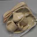 HippoBaby Baby Led Weaning Supplies | 10 Piece Silicone Baby Feeding Set | Baby Toddler Bib Cup Divided Plate and Bowl Self Feeding Spoons Dish Set | Baby Utensils | Toddler Feeding Supplies (Cream)