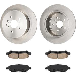 Rear Brake Kit Rotors Ceramic Brake Pads for Toyota 2008-2013 Highlander, Toyota 2014 Highlander 3.5L(12.16, 309mm)