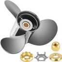 Propeller 12 3/4X21P for Mercury Black Max Outboard 40 50 60 70 75 80 90 100 115 125 140 HP Boat Motor Engine Parts Aluminum Prop 12.75X21 Pitch RH 15 Spline Tooth with Flo-Torq II Hub Kit 77348A45