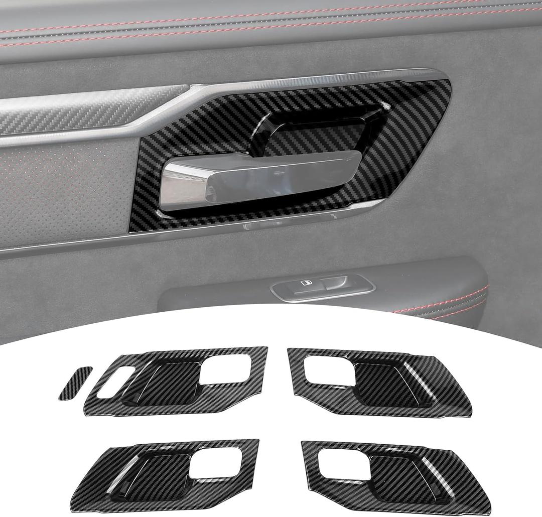 for RAM TRX Inner Door Handle Bowl Cover Trim Compatible with Dodge RAM TRX 2018-2024 Carbon Fiber Interior Accessories 4pcs