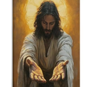 Jesus Christ Wall Decor Poster - Hand of God - I Am Always with You Canvas Print Wall Art Poster Gifts Bedroom Prints Home Decor Hanging Picture Canvas Painting Posters 24x36inch(60x90cm)