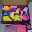 Dreamon Collapsible Beach Toys Set for Kids 3-10, Collapsible Sand Bucket with Beach Molds and Mesh Bag, 2 Pack Shovels Set Ice Cream Sand Toys for Beach, Sandbox Travel Toys for Kids Toddlers Girls