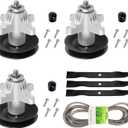Lawn Mower Spindle Blade Rebuild Kit for Cub Cadet 54" Deck SLT 1554 SLTX 1054, Replaces Spindles 618-04126 918-04125, Blade 742-0677, 5/8 X 138 Belt 954-0642