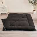 Futon Mattress Cover, Zippered Japanese Floor Mattress Cover, Machine Washable (Black, Full)