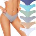 LMELMD Seamless Underwear Women Pack No Show Thongs For Women Ladies Sexy Panties Underwear Breathable Comfortable 6 Packs, Set of 2, M