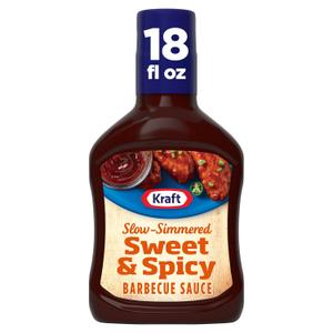 Kraft Sweet & Spicy Slow-Simmered Barbecue Sauce, 18 oz Bottle (1.13 Pound (Pack of 1))