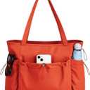 FHELAD Puffer Tote Bag for Women, Large Lightweight Quilted College Shoulder Bag with Bottle Pocket for Travel, School