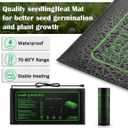2-Pack 1020 Trays with 7.3'' Domes & Heat Mats & Grow Lights Heavy-Duty 1020 Seed Starter Kits, Seedling Trays with Humidity Domes & Waterproof Heating Mats & LED Lights for Germination Propagation