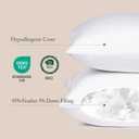 puredown Euro Pillow Inserts 24 x 24 (Pack of 2, White), Feather Down Pillow Stuffer, White Throw Pillows for Bed, Couch, and Cushion