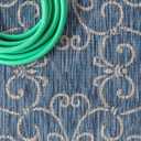 JONATHAN Y Vintage Filigree Indoor Outdoor Runner Rug 2X10 Navy/Gray, Charleston Textured Weave for Backyard, Patio, Porch, Easy-Cleaning, High Traffic, Pet-Friendly, Non-Shedding (SMB106D-210)