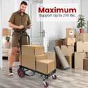 Pyle Compact Folding Adjustable Equipment Dolly - Heavy Duty 8-in-1 Convertible Cart Hand Truck/Dolly/Platform Cart with R-Trac Wheels - Expandable Up to 25.24" to 40.24" - 200 LBS MAX Load Capacity