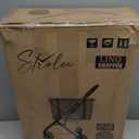 Strolee Personal Luxury Folding Shopping Cart On Premium Wheels  Ultra Lightweight Aluminum Frame  Removable Shopping Bag with Carry Strap & Lower Grocery Storage 75Lbs Capacity (Shadow v2)