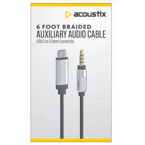 Acoustix™ Auxiliary Braided Audio Cable, 6 f