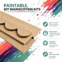 Pre-Cut Board and Batten Wainscoting Kit, 12‑Pc Set Paintable Wall Trim