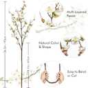 Waipfaru 4 Pcs Faux Cherry Blossom Branches, 36'' Cherry Blossom Tree Decor with Long Stems, Artificial Flowers for Tall Vases Spring Home Decoration (White)