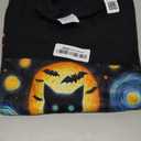Halloween Starry Night Black Cat Van Gogh Halloween Cat T-Shirt for Men Women Kids L