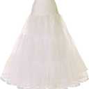 Women's Ankle Length Petticoats Long Plus Size Wedding Slips Crinoline Underskirt for Prom Evening Wedding Dress (White), Small