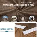 Sectional Couch Covers, Leather Look Sofa Cover L Shape 2PCS Soft Stretch Slipcover for Sectional Sofa, Non Slip Furniture Protector (3 Seat Sofa + 3 Seat Right Chaise, Light Brown)