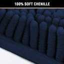 H.VERSAILTEX Navy Bath Mat, Bathroom Rug 36 x 24 Non Slip Bath Mats for Bathroom Floor, Luxury Chenille Ultra Soft Bath Rugs Shaggy Rugs Washable