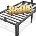 FUIOBYVV Twin XL Bed Frames with Round Corner Edge Legs 14 inch High 3500 lbs Heavy Duty Metal Platform Bed Frame Twin Size No Box Spring Needed/Non-Slip/Steel Slat Support/Noise Free