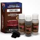 Leather Max Grey Mix Vinyl and Leather Repair Kit - Restorer of Your Furniture, Jacket, Sofa, Boat or Car Seat, Easy Instructions to Match Any Grey Color, Restore Any Material, Bonded, Italian