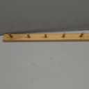 Wall Mounted Coat Rack 24 inches, Hickory Wood Wall Coat Hooks with 6 Hooks, Wooden Coat Hanger for Hanging Clothes Robes Towels Hats, Natural