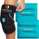 PhysioNatural Ice Pack for Knee Pain Relief, Reusable Gel Ice Wrap for Leg Injuries, Swelling, Knee Replacement Surgery, Cold Compress Therapy for Arthritis, Meniscus Tear and ACL