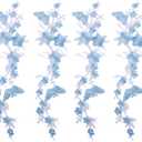 4 Pieces 10inch Long Floral Iron on Patches Butterfly in Flower Embroidered Patches Applique for Neckline Embellishment Trimming Shoes Jeans Clothing Repair Decor (White+Blue)