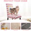 Halloween Chair Covers Set of 4 Cute Ghost Pumpkin Dining Room Slipcovers Stretch Parsons Chair Seat Protectors Halloween Decor-4PCS (One Size, Pink White)