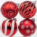 Christmas Ball Ornaments - Large Red 4.7" Shatterproof Tree Hanging Ornaments for Xmas, New Year, Wedding, Party & Holiday Indoor/Outdoor Decor