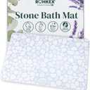 ROHKEX Stone Shower Mat - Diatomite Blue & White, 15x24, Non-Slip | Diatomaceous earth mat - fast-drying, non-slip, textured - Use for bathroom & shower floor, easy clean