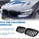 X3 G01 X4 G02 Grille - Black Kidney Grill Compatible With 2018-2021 X3 G01 2019-2021 X4 G02ABS Single Slat Gloss Black