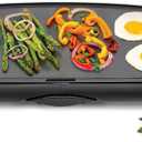 BELLA Electric Griddle & Flat Grill with Nonstick Large Cooking Surface and Removable Probe for Eggs, Tortillas, Pancake and more, 10.5" x 20", Black