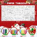 2 x PADTIC Giant Coloring Poster,35x72inch Versatile Merry Christmas Paper Coloring Tablecloth,DIY Christmas Tree,Santa Claus,Gnomes,Elk,Snowman Table Cover Kids Art Crafts Home Classroom Party Supplies