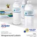 Avery Durable Waterproof Wraparound Rectangle Labels with Sure Feed Technology, 1-1/4" x 9-3/4", Matte White, 40 Customizable Labels for Laser and Pigment-Inkjet Printers (22845) (One Size)