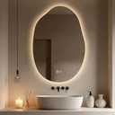 LED Bathroom Mirror with Lights, 22x32 Inch LED Bathroom Vanity Mirror Irregular Backlit Mirror for Bathroom with 3 Colors, Dimmable, Anti-Fog, Memory, Al-Alloy Lampshade (Horizontal/Vertical)