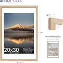 20X30 Poster Frame, Display Pictures 18X24 with Mat or 20X30 Without, Wall Hanging Frames, Natural Oak, 3 Pack