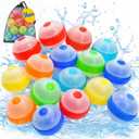 16 Pcs Reusable Water Balloons,Refillable Silicone Water Toys,Water Balloons Quick Fill of Pool Toys for kids ages 4-8,Beach Toys, Summer Toys & Outdoor Games for Backyard Water Fun