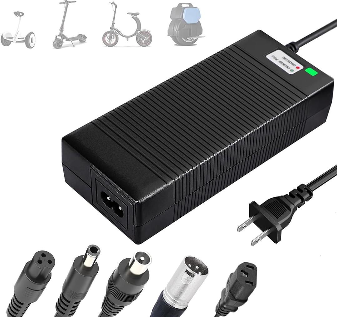 EVAPLUS 5 in 1 Plugs 54.6V Fast Charger, Universal for 48V 13S Lithium Batteries, Pinkind 48V Li-ion Battery Charger Replacement for Razor, Jetson, Voyage, Gotrax, Ninebot,Segway, Hiboy