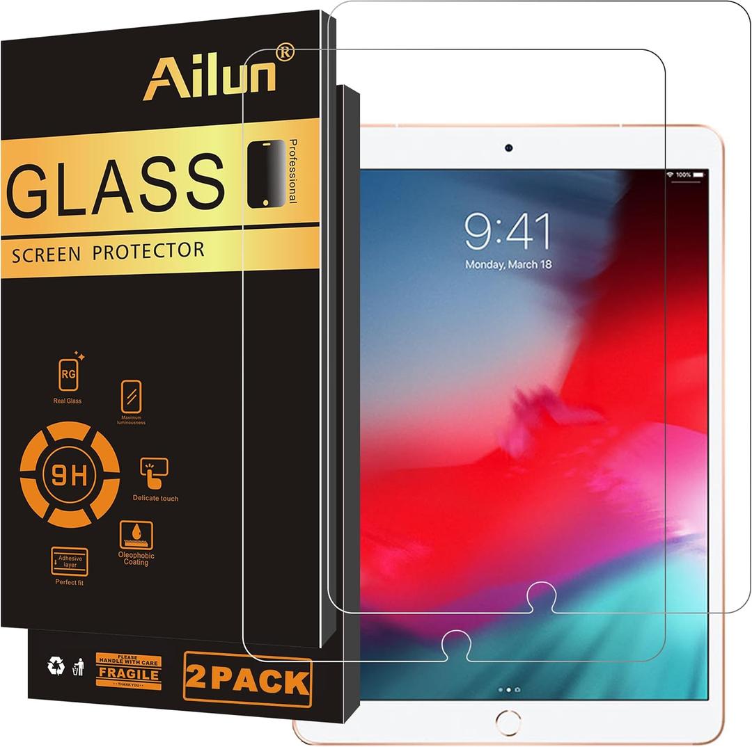 Ailun 2Pack Screen Protector for iPad Pro 10.5 2017 iPad Air 3 2019 10.5 Inch Tempered Glass 9H Hardness Apple Pencil Compatible Ultra Clear Anti Scratch Case Friendly