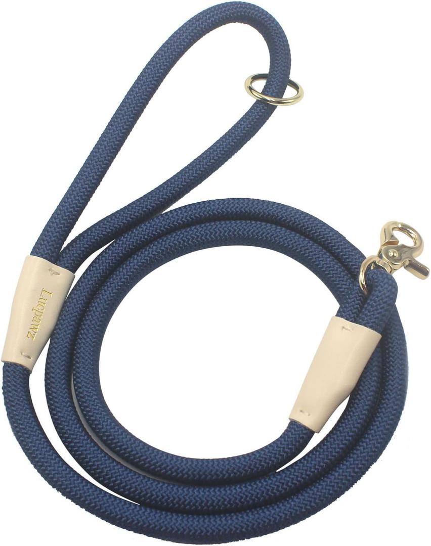Lobster Snap Pet Leash 5FT, Special Strong Nylon Rope Dog Leash, Solid Color Rope Dog Lead for All Breed (Navy Blue, 5ft*10mm