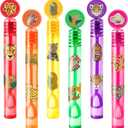 24PCS Cheetah DIY Bubble Wands Party Favors 96PCS Stickers for Goodie Bag Fillers Pinata Stuffers, Mini Bubble Bulk Birthday Party Supplies Toys Gifts Class Prizes for Toddlers Boys Girls