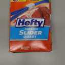 Hefty Slider Freezer Kitchen Storage Bags, Quart Size, 74 Count