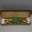 Artificial Tulips Flowers, 15pcs Real Touch Soft Latex Bouquet Fake Tulips for Home Office Kitchen Garden Wedding Party Decoration (Light Pink)