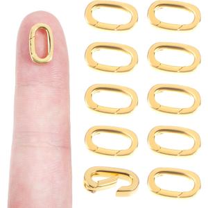 12pcs Gold Clasps for Jewelry Making Small Oval Jewelry Clasps Oval Pendant Brass Necklace Clasps and Closures for Bracelet Jewelry Making DIY Hardware Replacement