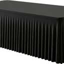 Black Rectangle Spandex Tablecloth, Fitted Stretch Table Cover for 6FT Rectangular Tables, Wrinkle-Free Elastic Table Skirt for Wedding Party Banquet Birthday Buffet Event Restaurant Decor