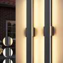2 Pack 31.5in Outdoor Wall Light,3000K 4000K 6000K Modern Exterior Wall Sconces Linear Outdoor Light for Garage House Porch Entrance