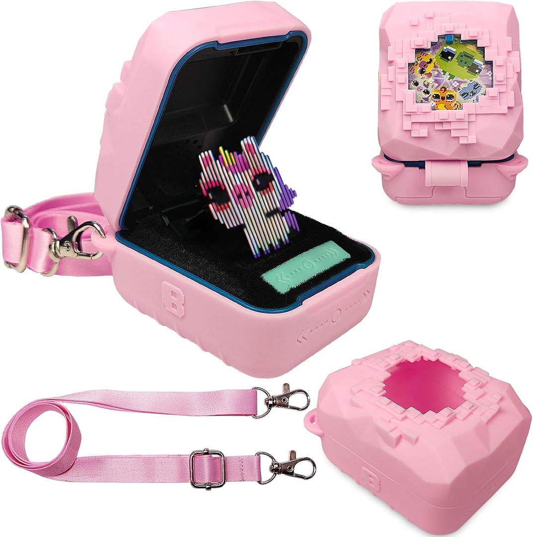 JCHPINE Silicone Cover Case for Bitzee Magicals Interactive Digital Pet and Case, Protective Skin Sleeve for Bitzee Magicals Virtual Electronic Pets Accessories (Pink)